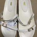 Za2025 summer/spring new women's fashion buckle strap sandals outdoor casual slippers leather buckle sandals