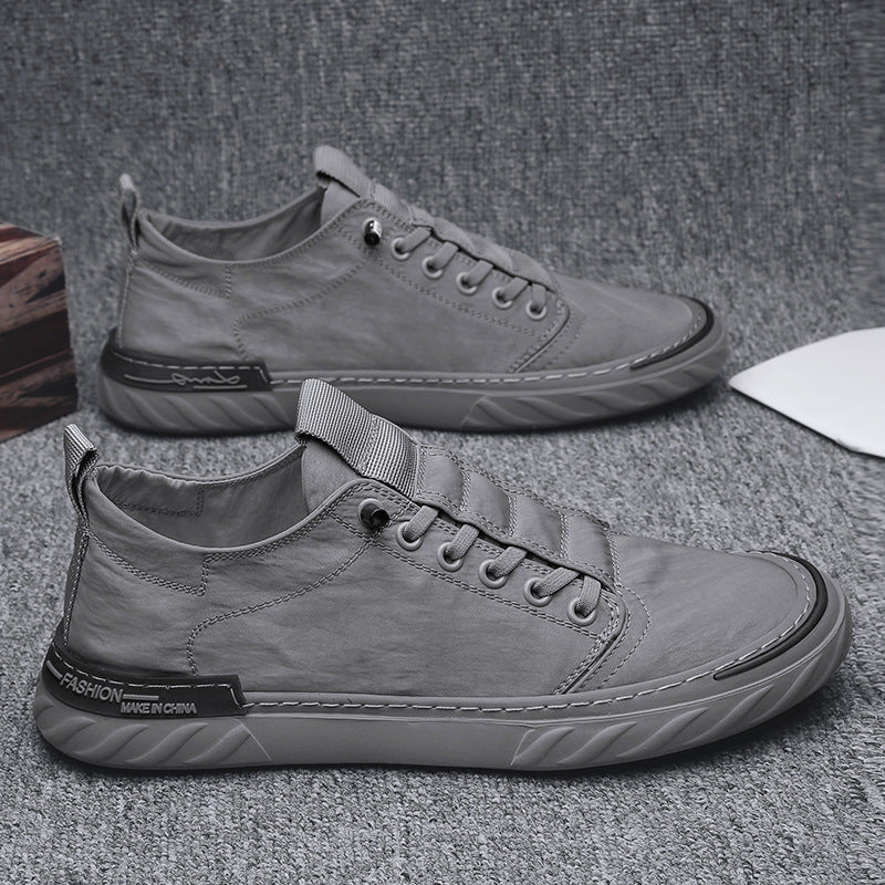 Old beijing cloth shoes for men, slip-on, anti-odor, spring ice silk, breathable thin canvas for driving, 2025 new arrival