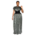 pleated waist retro black slimming look new arrival sleeveless long african women's long skirt