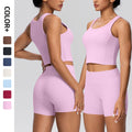 Cloud-feel quick-dry outdoor casual yoga set - high-waisted, butt-lifting, pocketed, sports bra and leggings two-piece running & fitness outfit