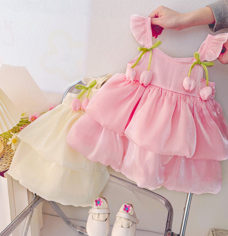 Baby girl summer sweet dress infant princess outfit super cute summer sundress stylish adorable tank dress
