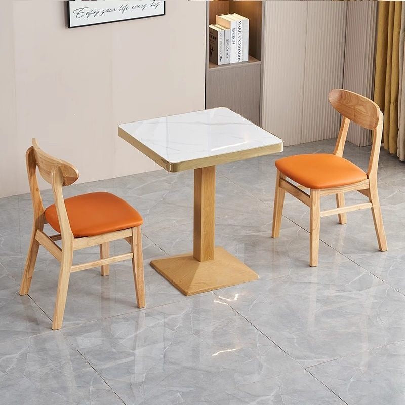 Commercial slate dining table theme restaurant barbecue shop snack shop restaurant ramen solid wood stool slate dining table casual style