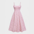cross-border french pink camisole lace-up waist maxi dress