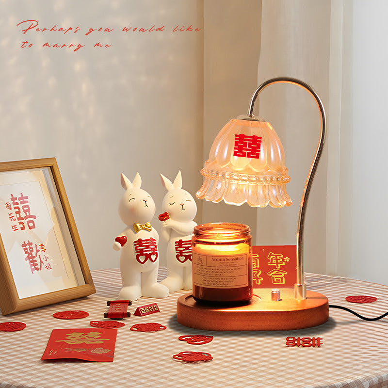 Wedding aromatherapy lamp bedside lamp wedding room dowry lamp wedding red wax melting lamp everbright lamp wedding gift for the newlyweds