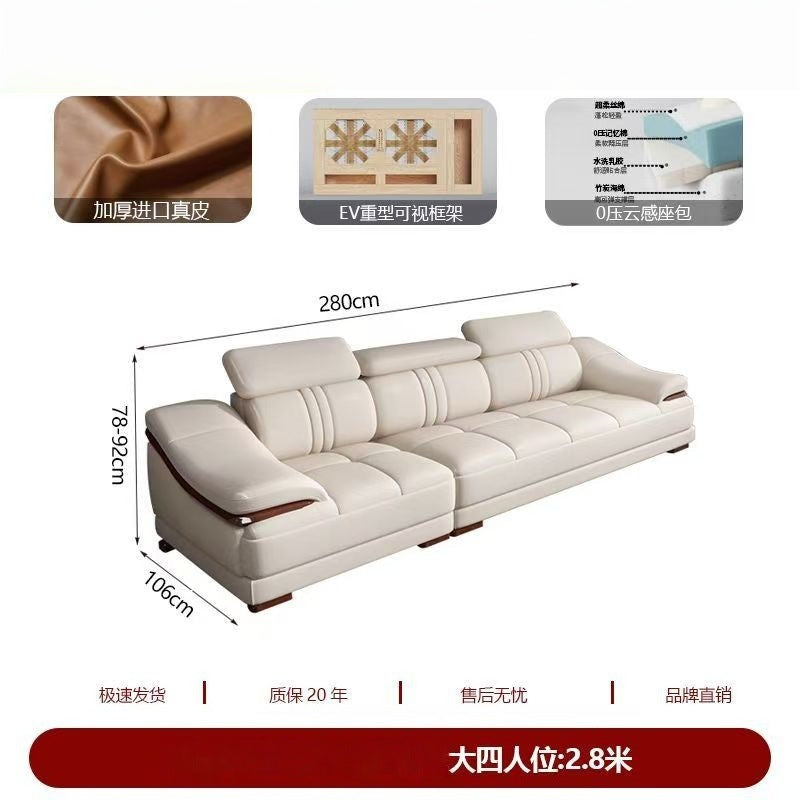 2025 new genuine leather sofa set, modern leather furniture for home living room, top grain cowhide sofa