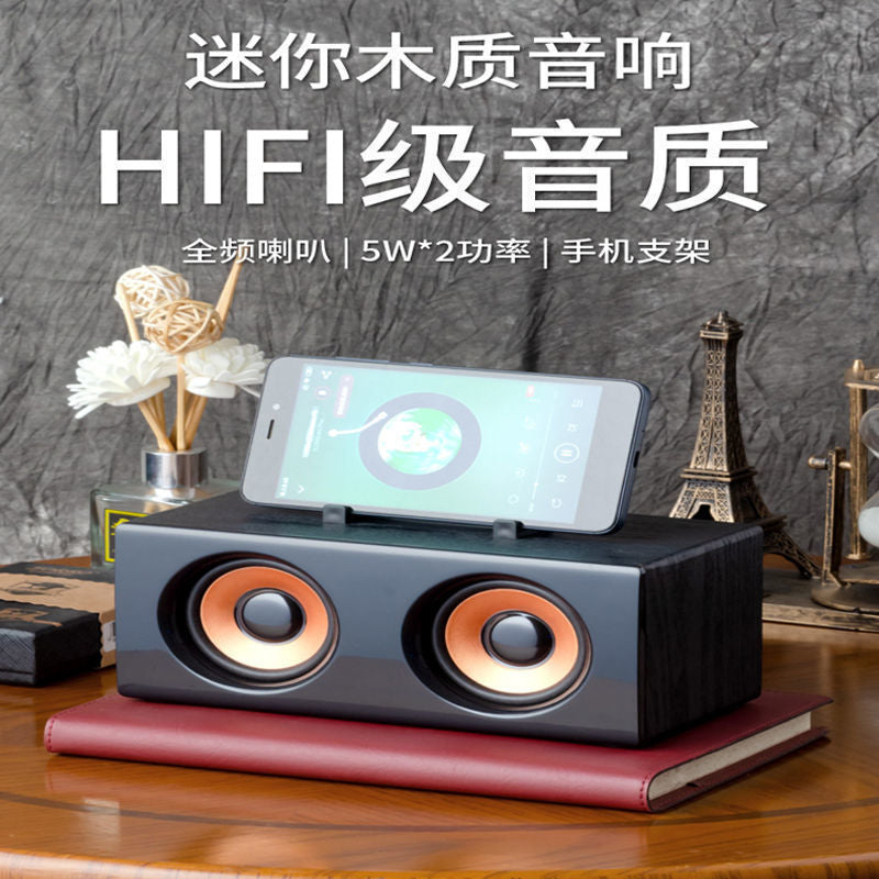 New wooden bluetooth speaker with high volume 3d surround sound, usb drive, radio, and multifunctional retro audio system