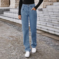 85# pre-sale - 30701#  cross-border fashion women's straight-leg high-waisted slimming denim jeans