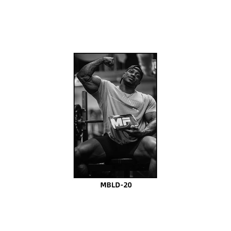 Gym wall decoration painting Brandon Hendrickson boxing gym fighting muscle man hanging painting bodybuilding personal trainer