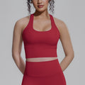 Naked-feel compression sports bra yoga top - quick-dry racerback workout tank with padded yoga bra