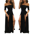2026 cross-border amazon new arrival: off-the-shoulder maxi dress with short sleeves