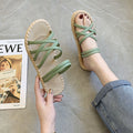 Women's slippers for outdoor wear, 2024 summer new korean style, trendy roman fairy flat sandals, student-style one-strap slides