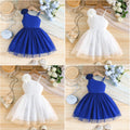 exclusive: 3d floral mesh one-shoulder dress