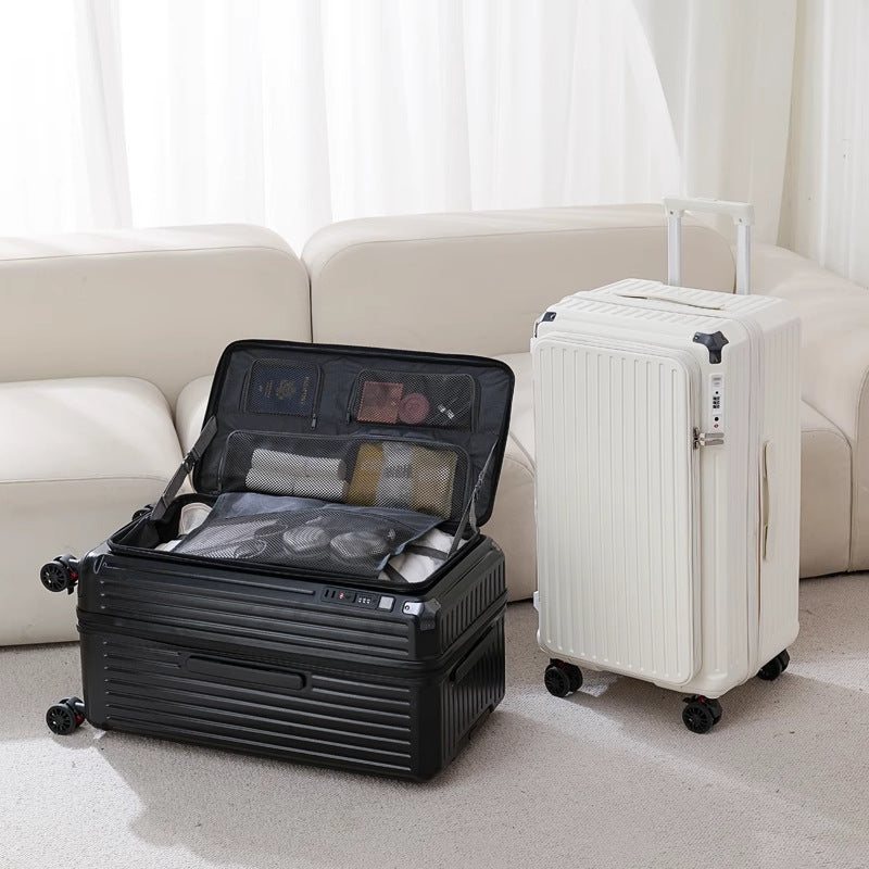 New side-open large-capacity suitcase, female password trolley case, male 20-inch 5-wheel suitcase, 32 expandable suitcase.
