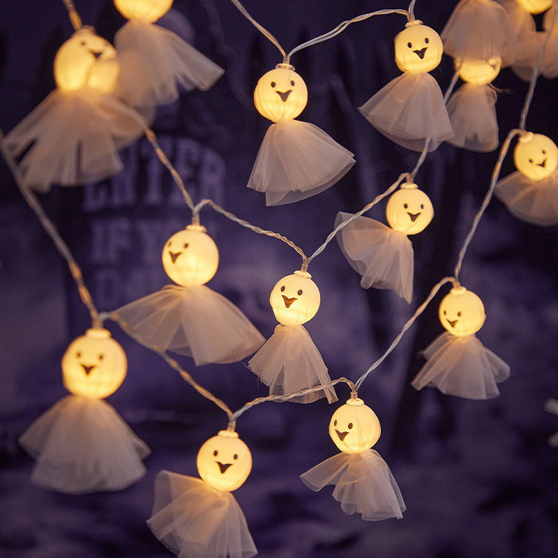 Halloween decorative lights LED battery box light string skull ghost puppet string lights ghost festival arrangement props lanterns