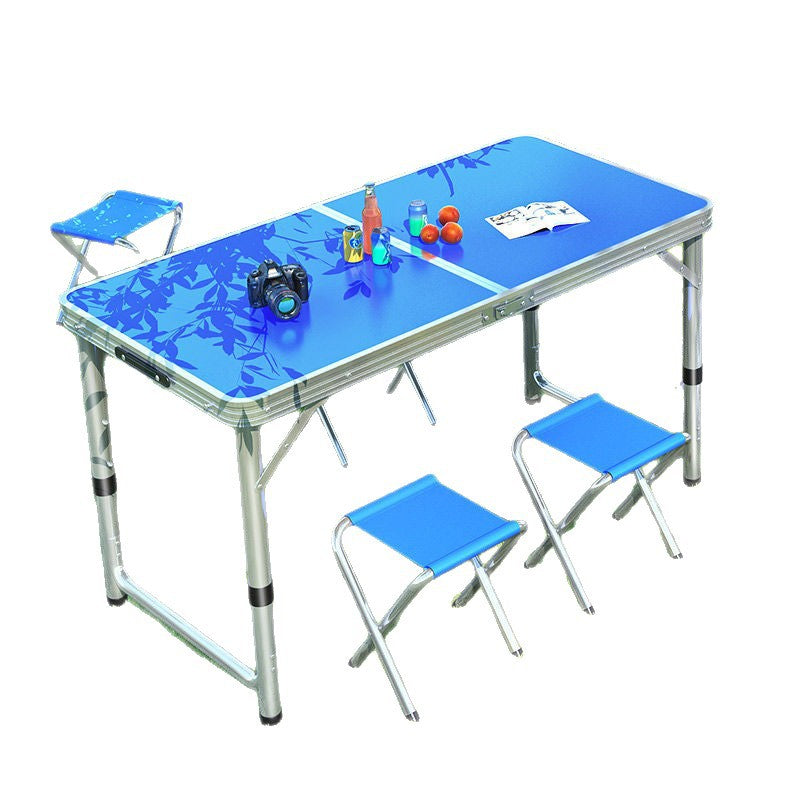 Folding table stall folding outdoor portable adjustable work table camping style picnic night market folding table and chairs
