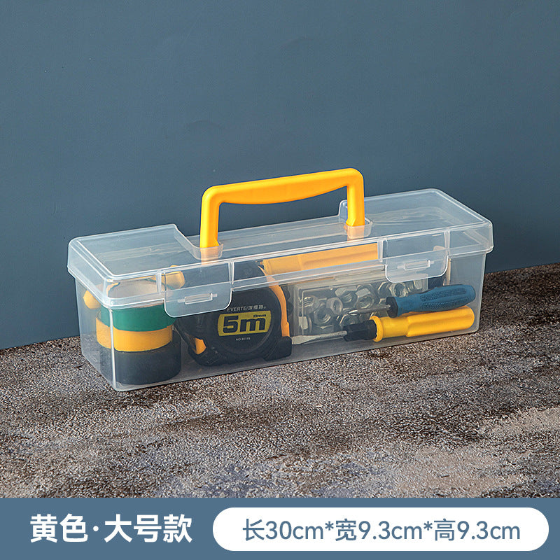Household Multifunctional Hardware Toolbox Transparent Portable Tools Storage Box Wrench Screw Accessory Box Parts Box