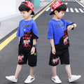 Boys' summer short-sleeve outfit:  new trendy & stylish kids' summer sportswear, korean style, mid-to-large size, chic summer collection