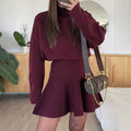 2025 new european and american casual resort style knit long sleeve mini dress women's autumn/winter amazon independent store