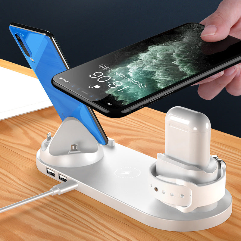 new arrival multifunctional six-in-one wireless charger suitable for headphones and watches fast charging wireless charger