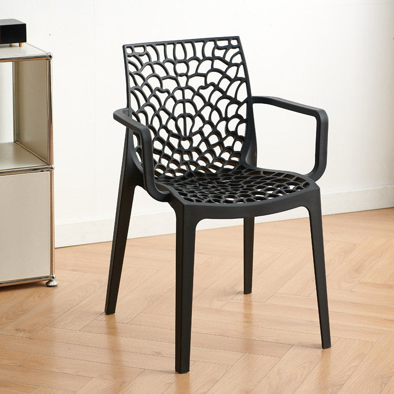 Cut out creative armrest art work chair casual dining chair scandinavian outdoor stackable casual chair waiting chair