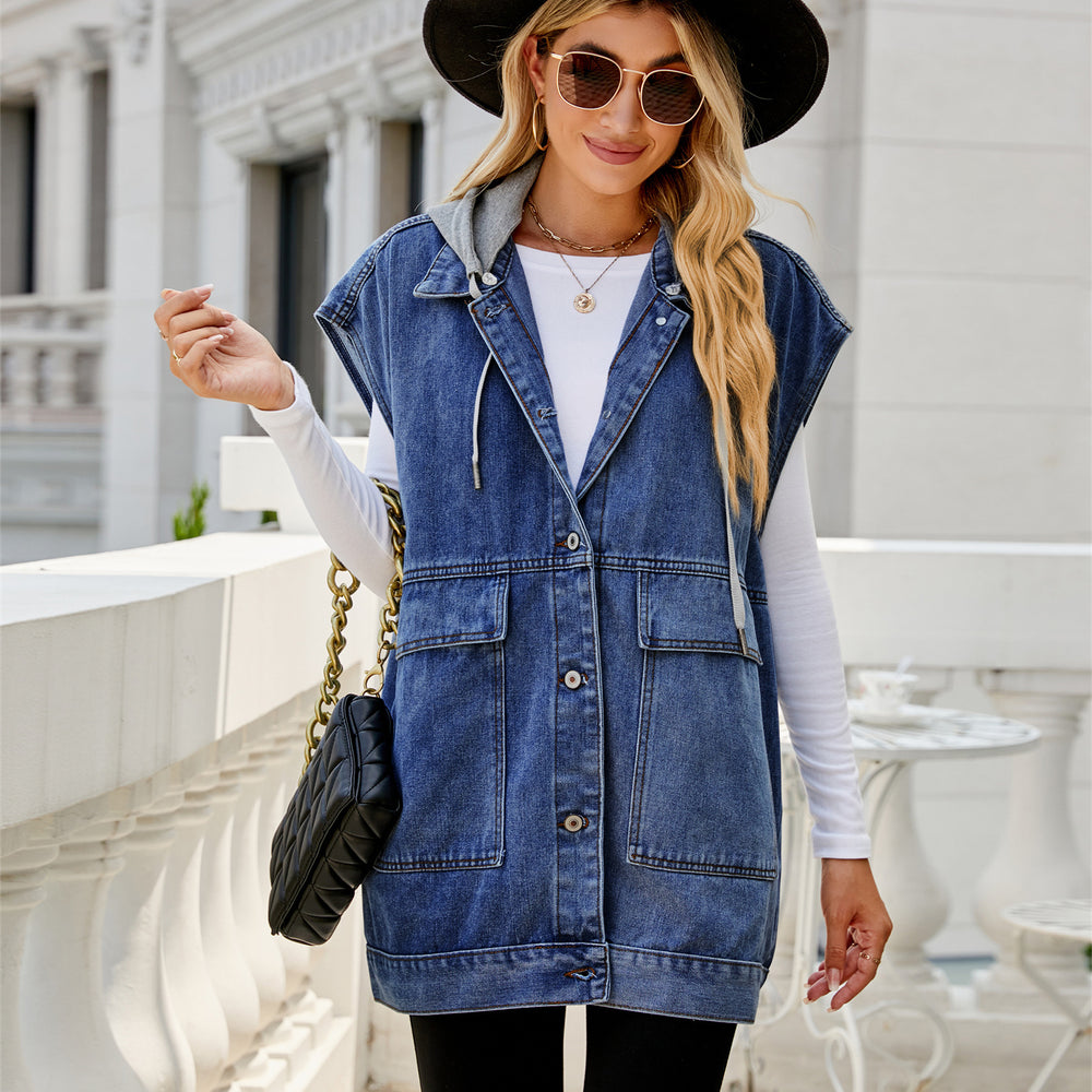 Ebayfashion cross-border  new arrivalsummer denim vest waistcoat fashion denim sleeveless vest for women