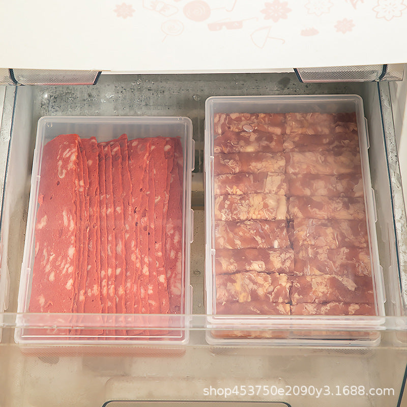 Kitchen Food Refrigerator Fresh-keeping Box Sealed Transparent Plastic Classification Multifunctional Frozen Meat Refrigerator Frozen Storage Box