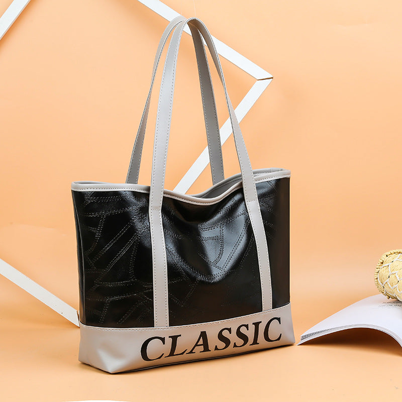 Wholesale cross-border women's large capacity shoulder bag 2022 new handbag fashionable versatile tote bag mom bag