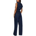 european and american new arrival cross-border  casual fashion bandeau off-the-shoulder slim-fit denim jumpsuit romper