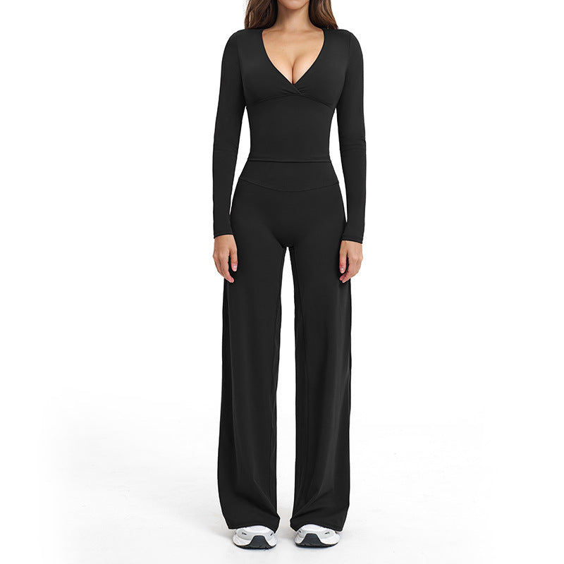 brushed new arrival yoga suit silmslimming look quick-drying fitness clothes outdoor running sports suit for women 4520