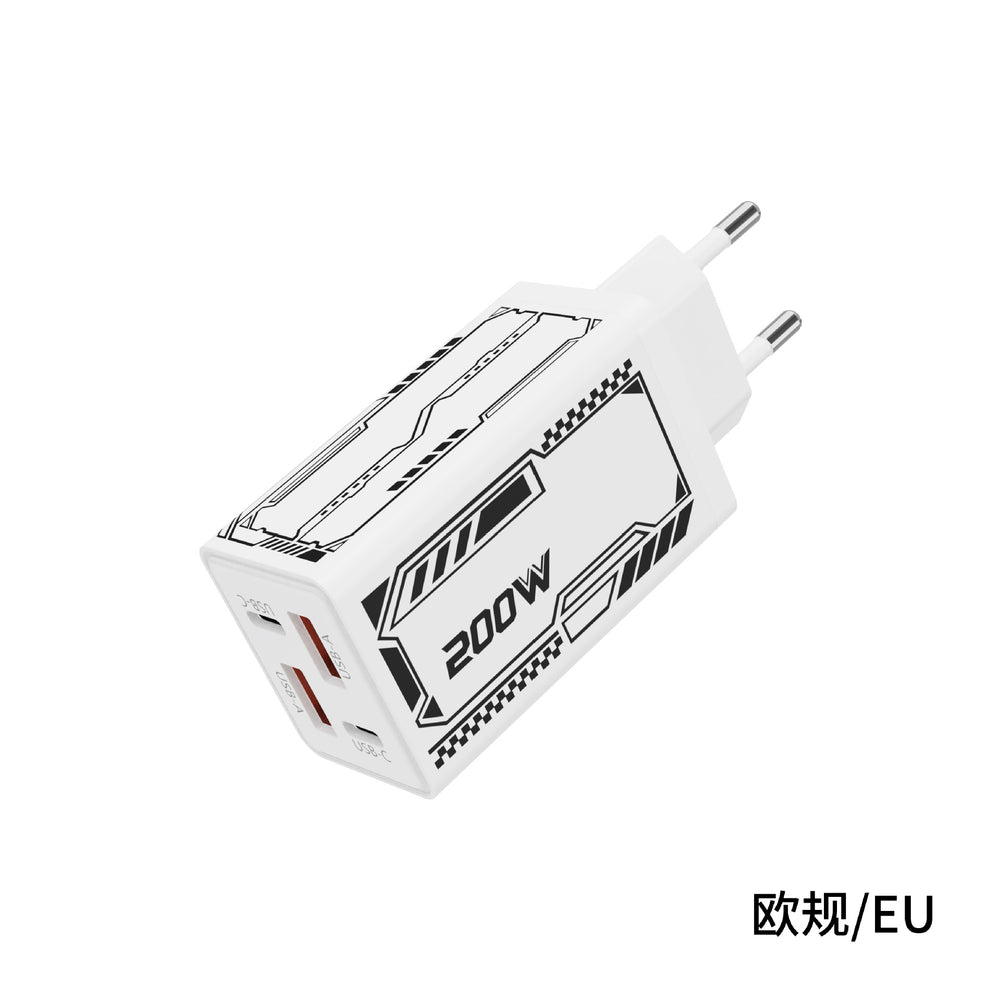 130w multi-port charger 2usb+2pd mecha plug suitable for apple huawei us standard european standard charger