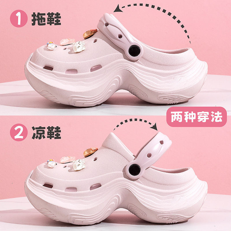 Women's clogs - 2025 summer new fashion, anti-slip, breathable, soft sole, odor-resistant, thick sole, height increasing sandals for outdoor wear