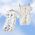 Baby pure cotton baby onesie short-sleeved kids romper summer crawler suit 0-2 years old newborn pajamas outwear suit