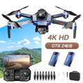 Gt8 brushless drone with triple camera, long-range aerial photography, battery level indicator, and extended flight time remote control aircraft