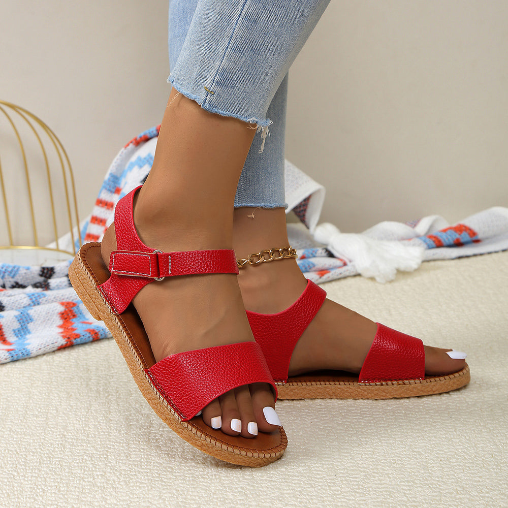 plus sizeeasiest for matchflats sandals summernew arrivalvelcro open toe sandals outwear beach sandals