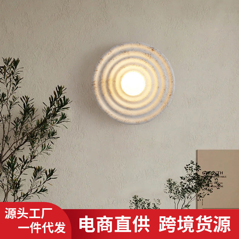 Wabi Sansi wind wall lamp Japanese simple corridor aisle living room background wall lamp designer retro bedroom bedside wall lamp