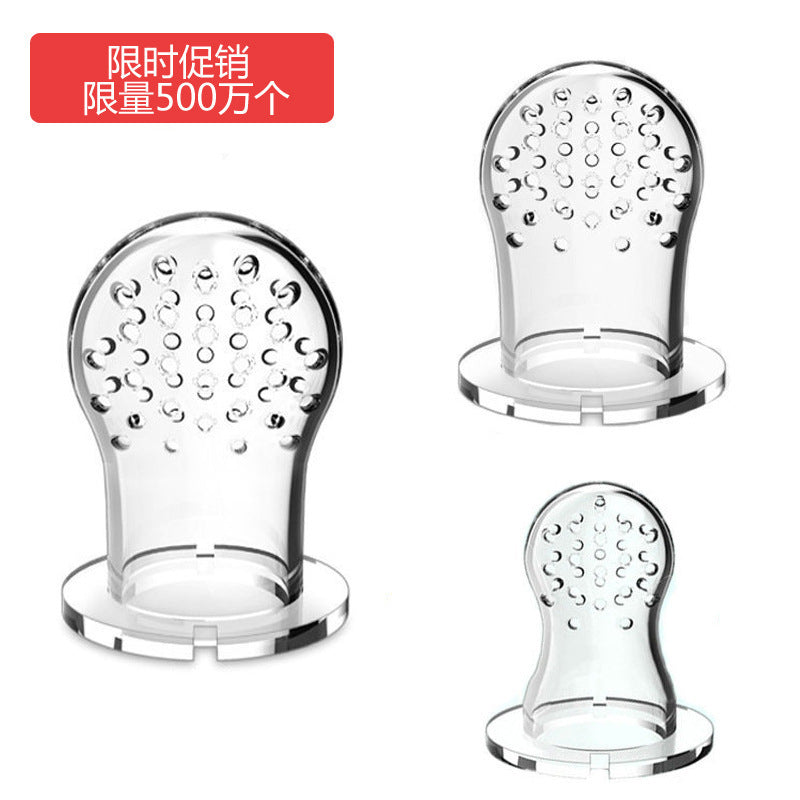 English card baby bell fruit and vegetable music large, medium and small mesh bag set fruit complementary food bite music silicone mesh