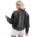 European and american cross-border trade women's spring new arrivals  independent site washed fringe long sleeve denim jacket top