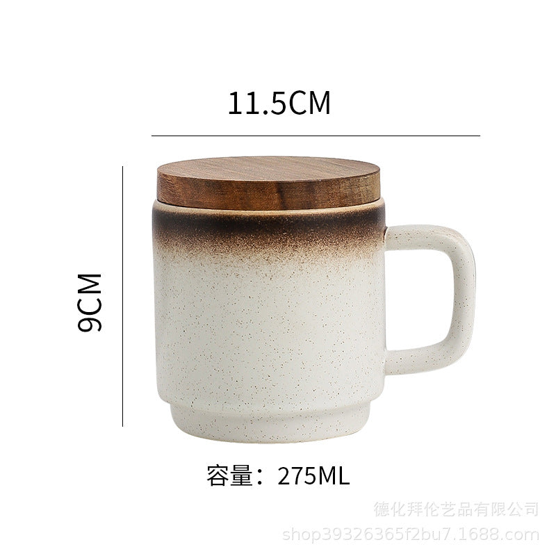 Mug nordic style gridscasual ceramic water cup large with lid coffee cup spoon creative milk cup wholesale