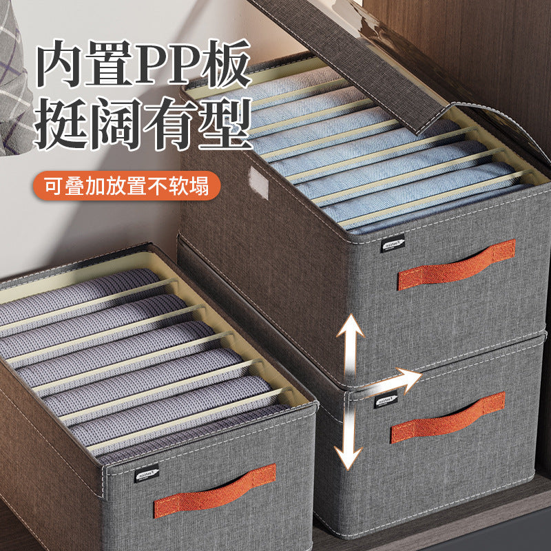 Oxford cloth storage box, clothing finishing fabric, large-capacity household storage wardrobe with handle, portable finishing box.