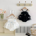 Princess dress mesh bodysuit baby summer romper lightweight baby suspender one-piece first birthday outfit tulle skirt girl trendy
