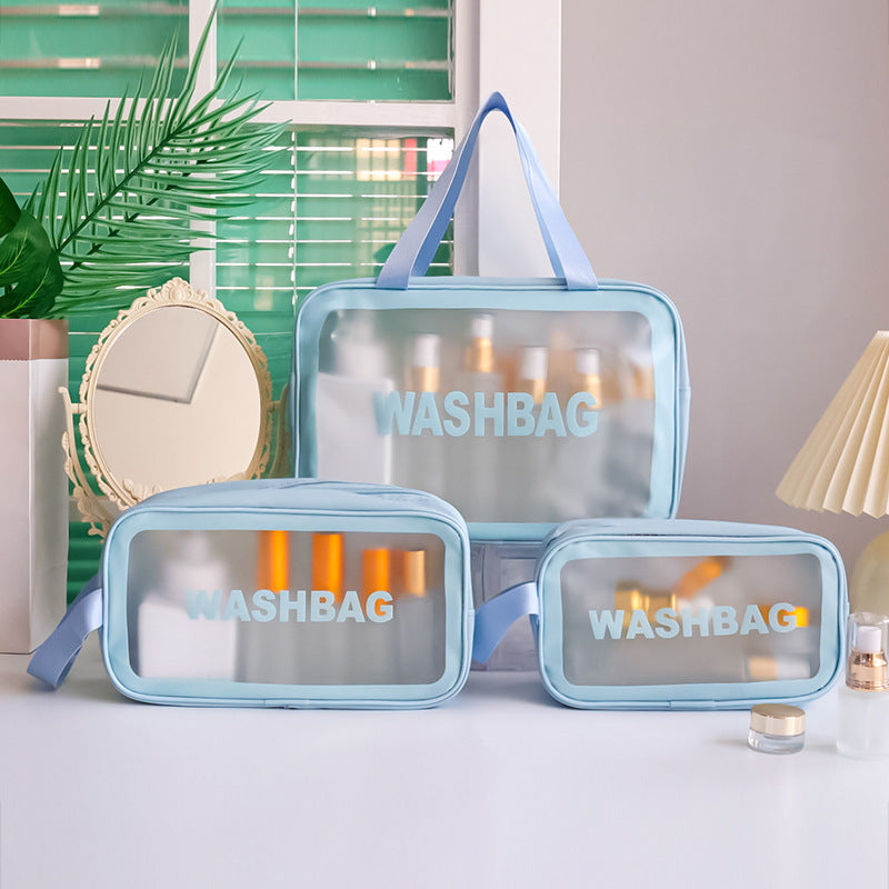 Wash storage bag Premium waterproof single-layer cosmetic bag Portable large-capacity transparent travel cosmetic storage bag
