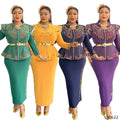 new african plus size women's printed dress set - cross-border fashion two-piece outfit for  (us & europe)
