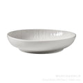 European-style embossed pure white ceramic plate, rectangular dinner plate for western cuisine, steak plate, salad bowl, hotel display plate - wholesale