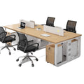 Minimalist office desk set for employees - available in 2, 4, and 6-seater configurations - includes desk and chair combination