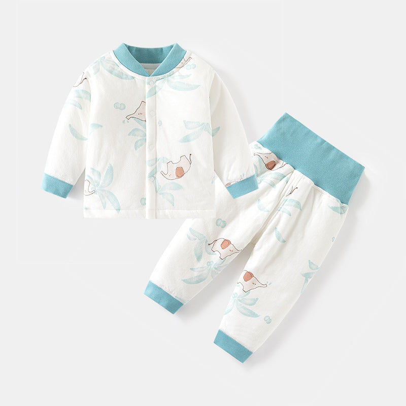 Babylon baby quilted intimatessuitkidsfall and winter bottom split autumn clothes thin cotton high waist belly protection autumn