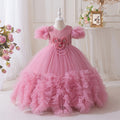 Ready-to-ship, hot-selling girls' formal dresses: high-end, elegant, and voluminous tulle skirts for older girls and toddlers. perfect for runway shows, high-end performances, and cross-border e-commerce