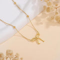 Amazon's new fashion simple bow pendant women's necklace alloy light luxury clavicle chain christmas gift