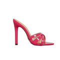 2026 new european and american style rose red patent leather stiletto sandals - women's fashionable and versatile round toe criss-cross high heel sandals