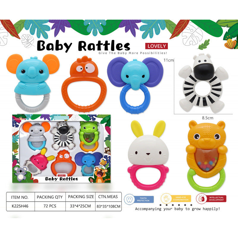 Cross-border export baby toys 0-1 years old gift box rattle set newborn baby soothing hand crank grip puzzle