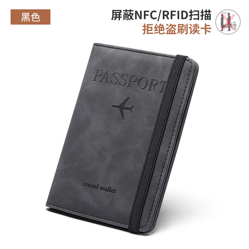 popular passport clip ticket protective cover, portable multi-function, multi-card anti-theft storage bag PU leather
